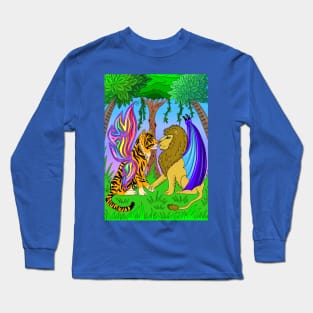 Lion and Tiger with wings Long Sleeve T-Shirt